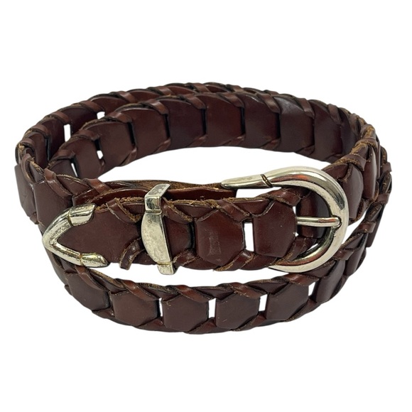 Other - Leather Belt 36 Woven Brown Full Grain Cowhide Made in Argentina